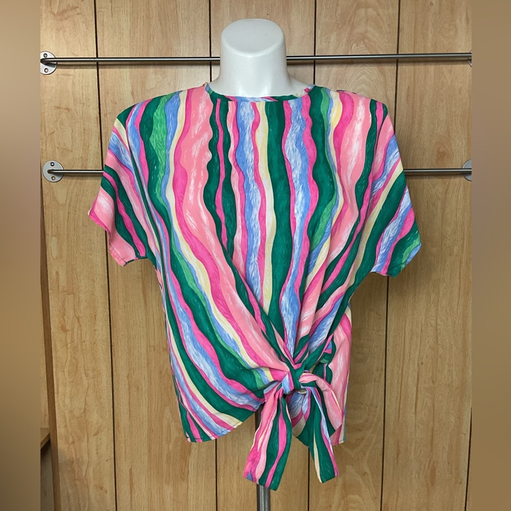 Dreimp Vibrant Striped Women's Blouse SZ - M